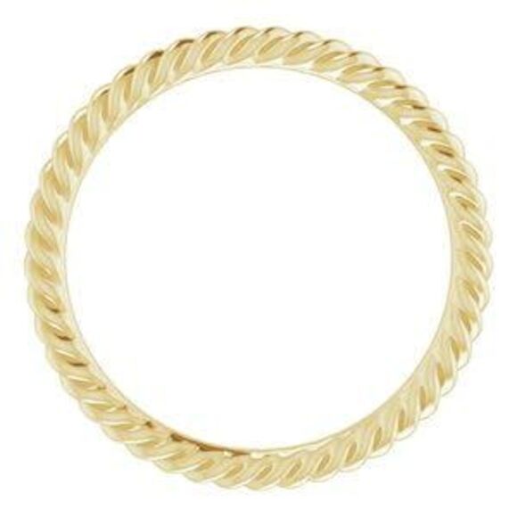 Kazi Luxury Sterling Silver 1.3 mm Skinny Rope Band Size 5.5